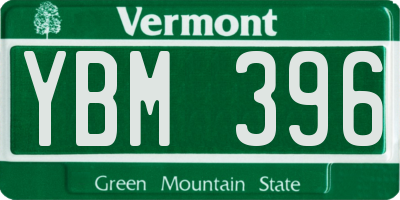 VT license plate YBM396