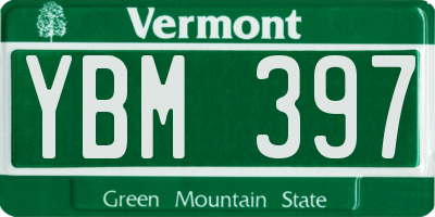 VT license plate YBM397