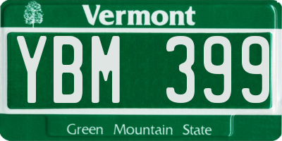 VT license plate YBM399