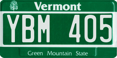 VT license plate YBM405