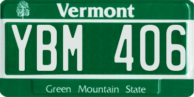 VT license plate YBM406