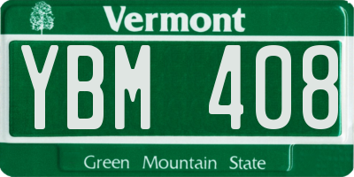 VT license plate YBM408