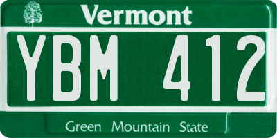 VT license plate YBM412