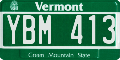 VT license plate YBM413