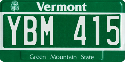 VT license plate YBM415