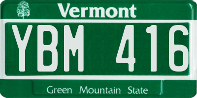 VT license plate YBM416