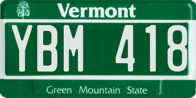 VT license plate YBM418