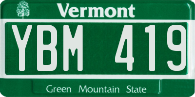 VT license plate YBM419