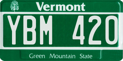VT license plate YBM420