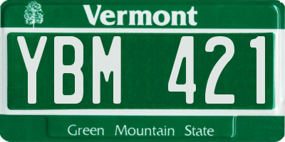 VT license plate YBM421