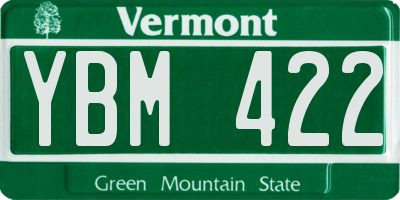 VT license plate YBM422