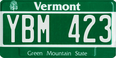 VT license plate YBM423