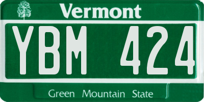 VT license plate YBM424