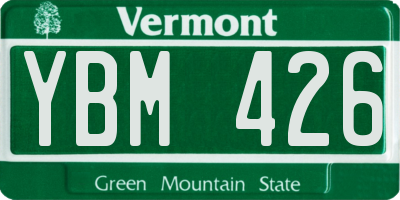 VT license plate YBM426
