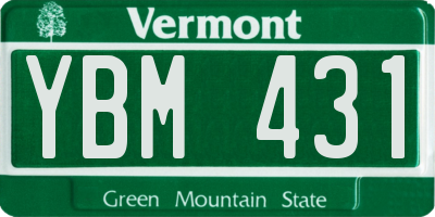 VT license plate YBM431