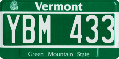 VT license plate YBM433