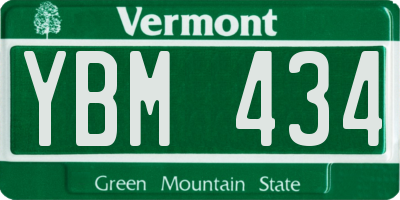 VT license plate YBM434