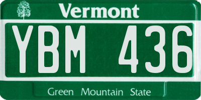 VT license plate YBM436