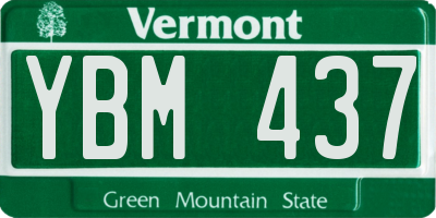 VT license plate YBM437