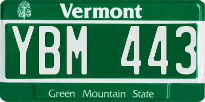 VT license plate YBM443
