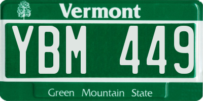 VT license plate YBM449