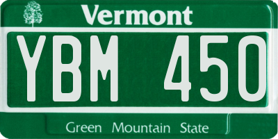VT license plate YBM450