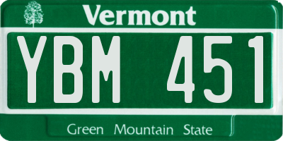 VT license plate YBM451