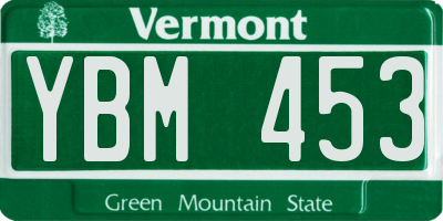 VT license plate YBM453