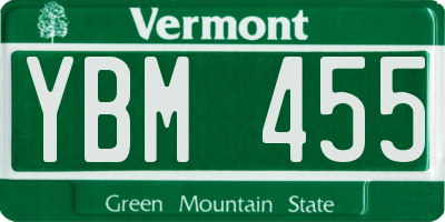 VT license plate YBM455