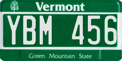 VT license plate YBM456