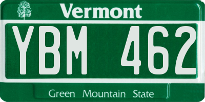 VT license plate YBM462