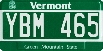 VT license plate YBM465