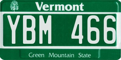 VT license plate YBM466
