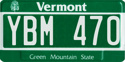 VT license plate YBM470