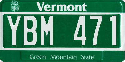 VT license plate YBM471