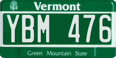 VT license plate YBM476