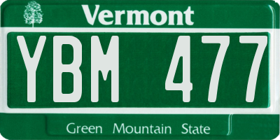 VT license plate YBM477