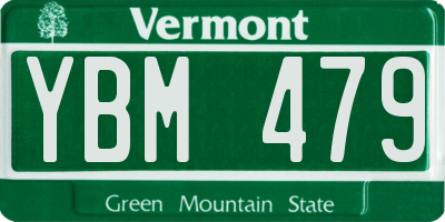 VT license plate YBM479
