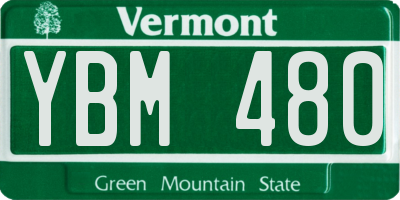 VT license plate YBM480