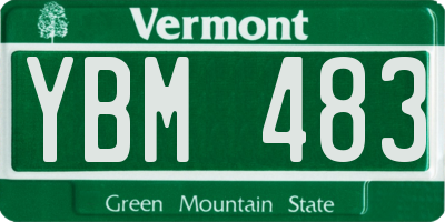 VT license plate YBM483