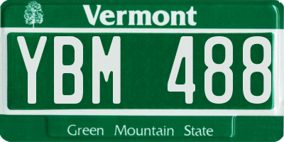 VT license plate YBM488