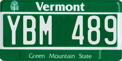 VT license plate YBM489