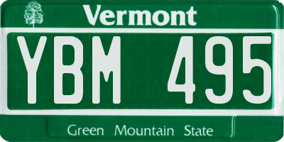 VT license plate YBM495