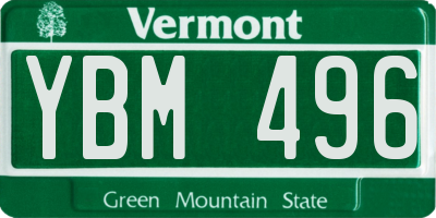 VT license plate YBM496