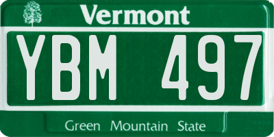 VT license plate YBM497