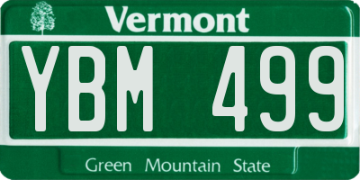 VT license plate YBM499