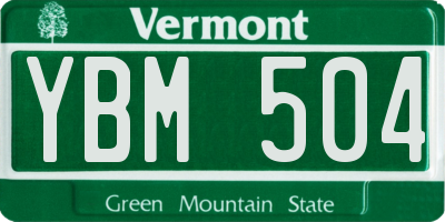 VT license plate YBM504