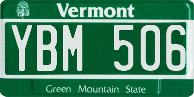 VT license plate YBM506