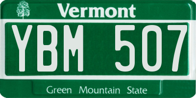 VT license plate YBM507