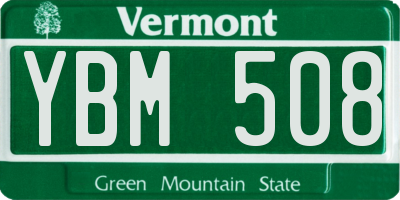 VT license plate YBM508